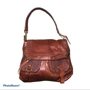The Sak Brown Leather Messenger Bag